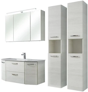 Pelipal Badmöbel-Set AMORA 02 - Mineralmarmor-Waschtisch 112 cm Eiche weiß NEU - Bild 1 von 11