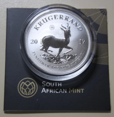 Süd Afrika 1 Rand "Krugerrand" 2017 Silber 1 oz  #F7204 "50th Anniversary" St-BU - Bild 1 von 4