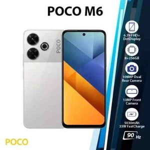 Xiaomi POCO M6 Android Mobile Phone (8GB+256GB/Silver/Dual SIM/GSM Unlocked/NEW) - Picture 1 of 2