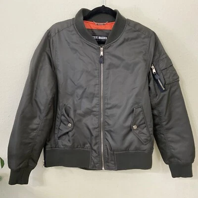 Steve Madden Bomber Chaqueta Nylon Abrigo Mujer’s Talla L Verde Oliva. Foto 1 de 4