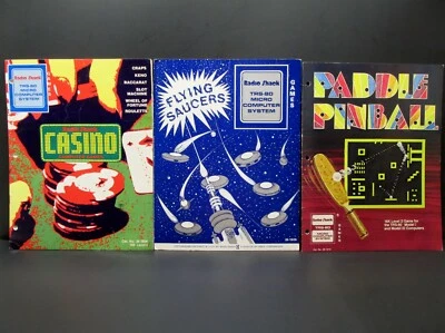 TRS-80, Lot of 3 Manual's: Casino, Flying Saucer & Paddle Pinball, Radio Shack - Image 1 of 4