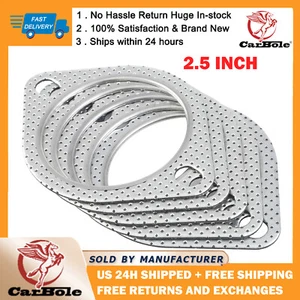 5PCS Car 2 Bolt High Temp Exhaust Gasket Flange 2.5in Cylinder Head Gasket Kit - Picture 1 of 10