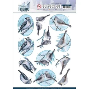 Amy Design 3D Decoupage A4 Sheet Winter Friends Sparkling Birds - Picture 1 of 1