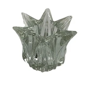 Single Crystal Tulip Star Design Taper Candle Holder 2" Decorative Christmas - Picture 1 of 5