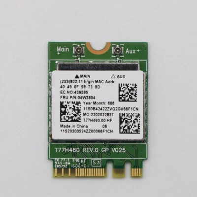 RTL8192EEBT BT4.0 Bluetooth Card 04W3804 04W3805 for Lenovo Thinkpad T540P T440P - Image 1 of 3