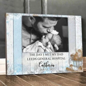 Primer regalo del Día del Padre de esposa para esposo foto regalo personalizado, el día que conocí a M - Imagen 1 de 3