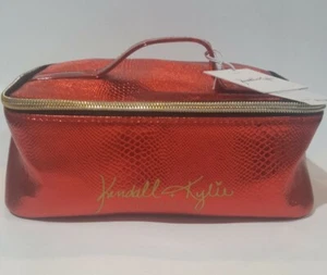 Kendall & Kylie Red Metallic Vanity Case with Brush Organizer - Picture 1 of 5