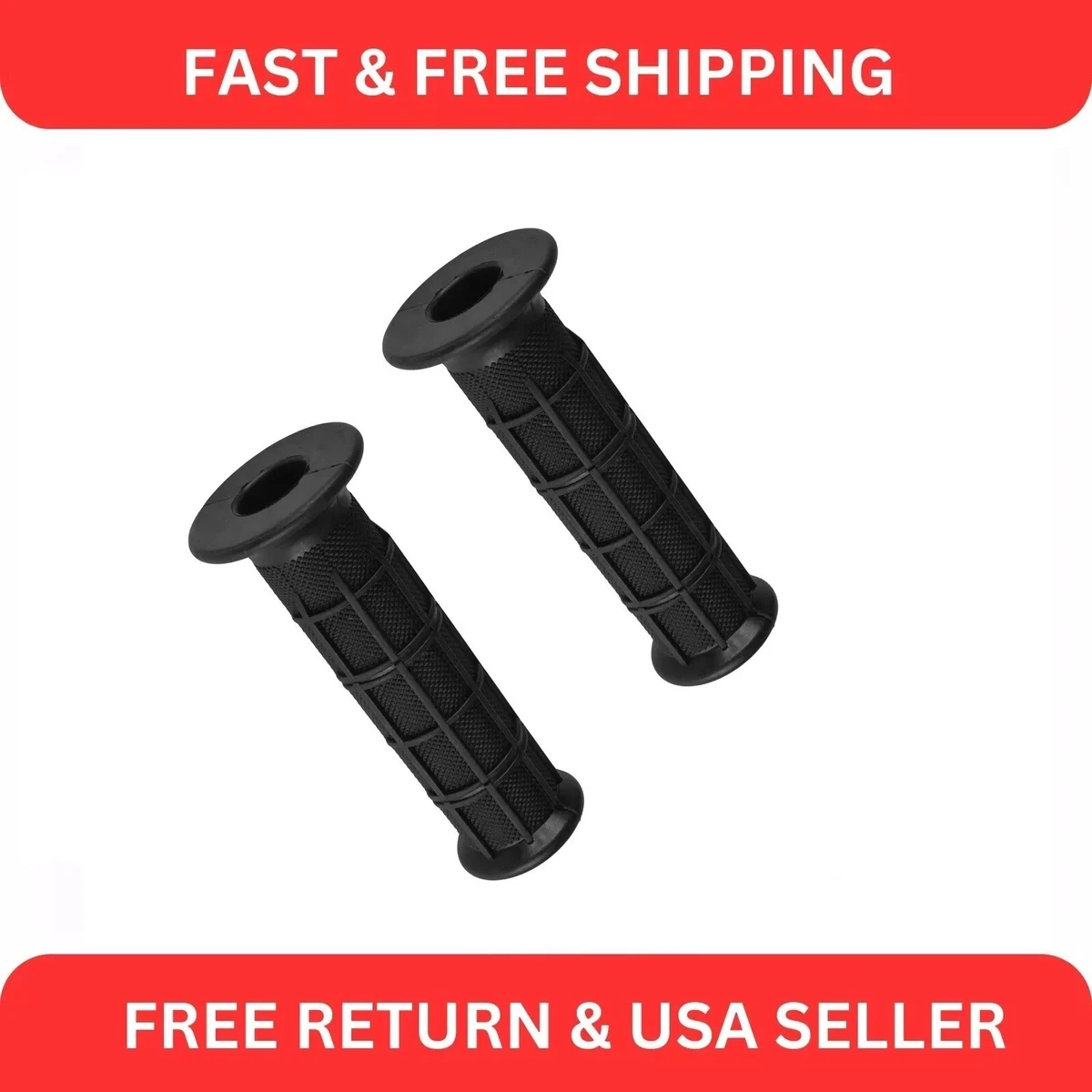 Caltric Replacement Handlebar Grips For Yamaha Raptor 700 / YFM700R (2006-2023) – Set Of 2, Black Rubber 14 thumbnail image