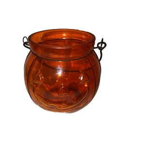 Hosle Glass Orange Halloween Pumpkin Pale Miniature  - Picture 1 of 5