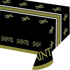 New Orleans Saints 54" x 102" Kunststoff Tisch Abdeckung NFL Deko Party Artikel NEU - Bild 1 von 1