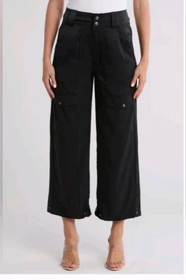 Pantalón Robert Rodriguez Negro Suave Carga Pantalones NUEVO CON ETIQUETAS TALLA 8 Foto 1 de 4