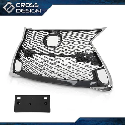 Front Grille Chrome+Black Fits 2016-17 Lexus GS200t/2016-20 GS350/2016-18 GS450h - Image 1 of 4
