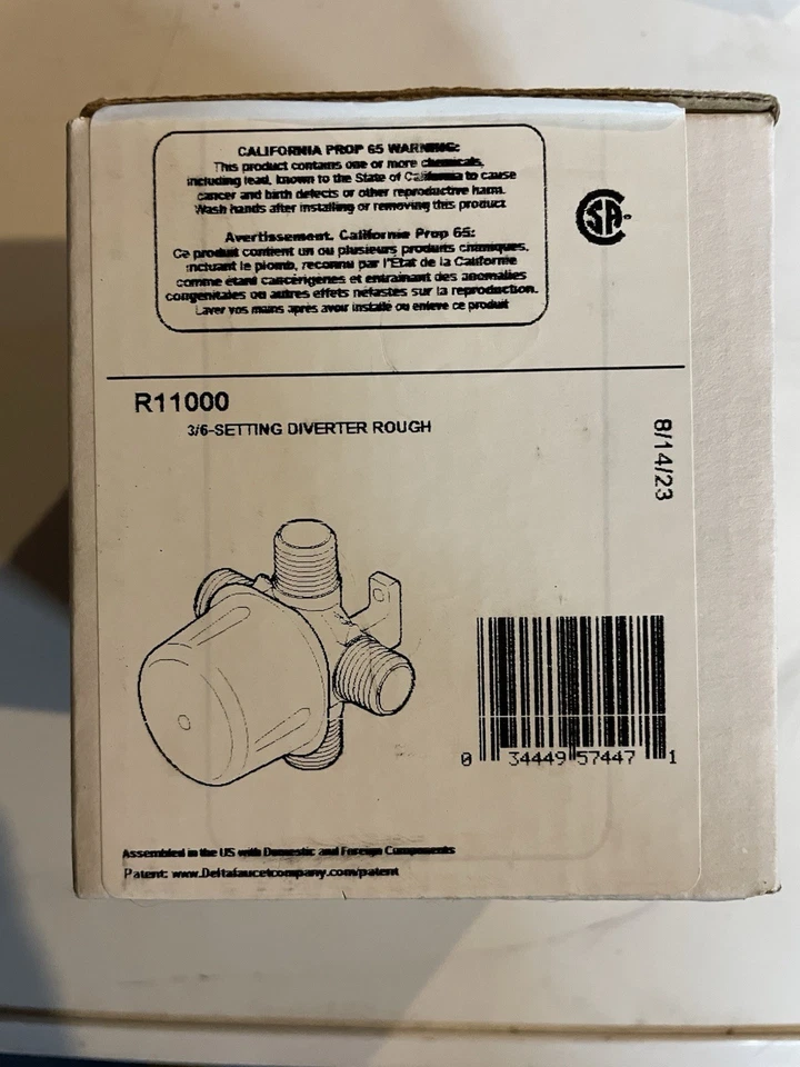 Delta Multichoice 3/6 Setting Diverter. Rough In. Brass. New. R11000-R - Imagem 1 de 4