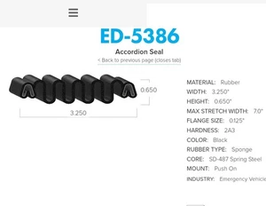 15ft Accordion Boot Rubber Seal Uni-grip 2"-7" Weather seal ED-5386 - Bild 1 von 3
