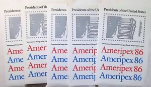 US Ameripex 86 Presidents Of The US Kleinblätter Pre Canceled Sets - Bild 1 von 2