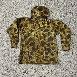 Vintage Columbia Jacket Mens L Brown Duck Camo Hunting Gore Tex Rain Coat 80s - Picture 1 of 8