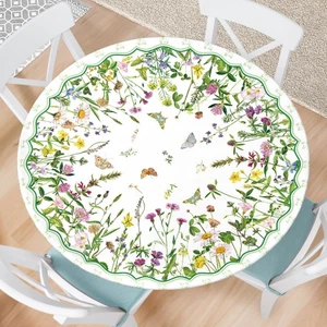 Tovaglia Copritavolo Decorazione Primavera Estate Floreale Tonda Adattata Con Bordo Elastico - Foto 1 di 7