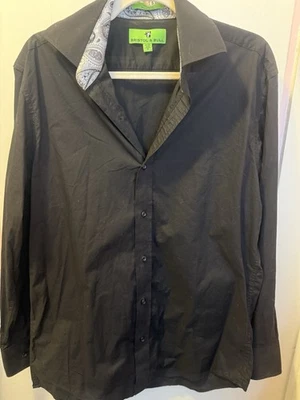 Camisa para hombre Bristol & Bull negra manga larga mediana con botones Foto 1 de 3