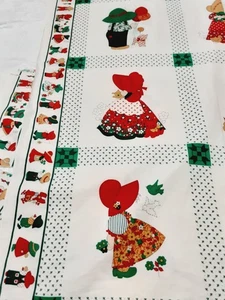Joan Kessler Concord Fabric Sunbonnet Sue & Sam 67 in x 44 Holiday Colors - Picture 1 of 18