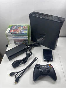 250GB Xbox 360 S Console With Leads, Wireless Controller And 10 Games - Picture 1 of 24