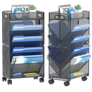 10-stufiger rollender Aktenwagen, neben/unter Schreibtisch Datei Organizer mit Rollen, Papier... - Bild 1 von 7