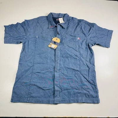 Enyce Button Up Shirt Short Sleeve Denim Blue Men’s Size XL Brand New - Image 1 of 4