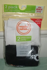 Wonder Nation 2 Pack Underskirt Panty Stretch Cotton Size XS 4-5 NEW - Picture 1 of 1
