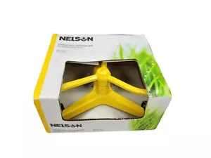Nelson 3-armig wirbelnd gelb Metall auf Rädern Rasen Wasser Sprinkler 35 Fuß Spray - Bild 1 von 4