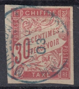TIMBRE COLONIES GENERALES TAXE N° 22 RARE CACHET BLEU MORONDAVA MADAGASCAR - Picture 1 of 2