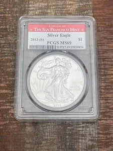2013-S $1 US American Silver Eagle ~ PCGS MS69 ~ Struck at the San Francisco Min - Picture 1 of 4