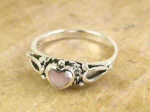 CUTE STERLING SILVER PINK SHELL BABY RING TOE RING sz 4 style# r0725