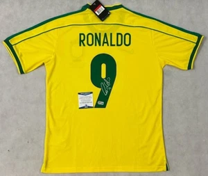 RONALDO NAZARIO R9 Brazil Superstar Hand Signed Jersey 1998 World Cup + BECKETT - Picture 1 of 5