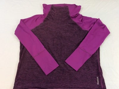 Reebok женщин большой двухцветный фиолетовый длинным рукавом черепаха шеи работает рубашка б/у в отличном состоянии - Изображение 1 из 4