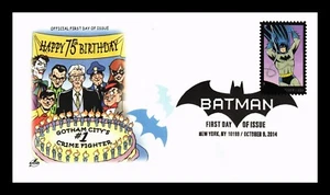 DR JIM STAMPS US COVER BATMAN COMICS SUPER HERO 75TH ANNIVERSARY FDC ARTCRAFT - Picture 1 of 2