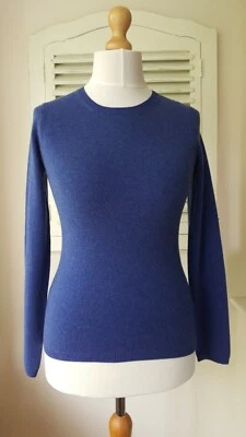 BNWT John Lewis Blue 100% Cashmere Round Neck Jumper (8) - Image 1 of 4