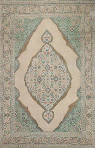 Vintage 8x11 Overdyed Tebriz Traditional Rug Wool Hand-knotted Evenly Low Pile - Picture 1 of 12
