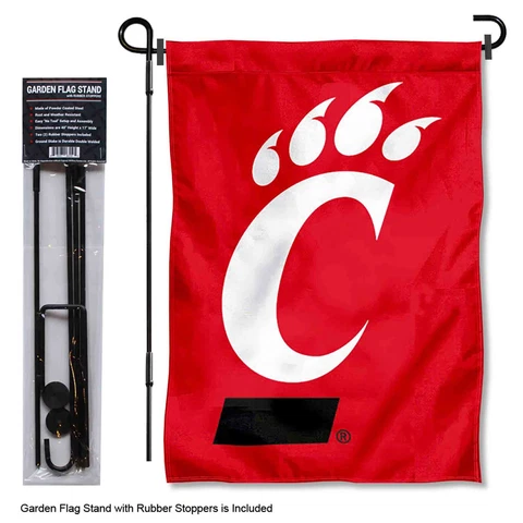University of Cincinnati Dual Logo Garden Flag and Stand Pole Kit Cover