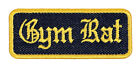 Gym Rat Embroidered Patch Blue Denim/Yellow Iron-On Sew-On Shirt Backpack Hat LS
