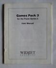 Serie 3 Widget Spiele Pack 3 Bedienungsanleitung Bedienungsanleitung für Psion 3 3a