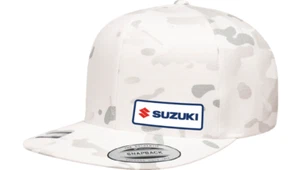 NEW FACTORY EFFEX 27-86406 Suzuki Snapback Hat - White Camo - MOTORCYCLE - Picture 1 of 2