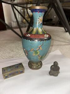 Antique Chinese Cloisonné Vase & More For Parts/Repair