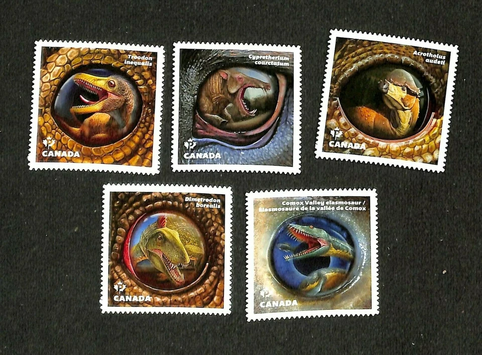 Canada - 2016 - Scott #2924i to 2928i - Die Cut Stamps - MNH - Dinosaurs - Image 1 of 1