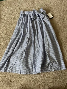 NWT Vineyard Vines x Target Full Length Blue White Striped Skirt w Pockets XS - Picture 1 of 8