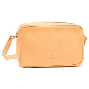 IL BISONTE Shoulder Bag Women's Crossbody Bag Leather Logo Bag NA262 Natural - Picture 1 of 8