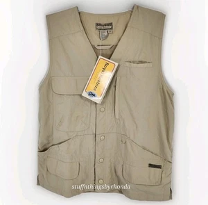 NWT Men’s ROYAL ROBBINS Tan Outdoor Fishing Hiking Hunting Safari Vest - Mens XS - Picture 1 of 9