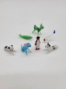 Vintage Mini Glass Animal Collectible Figures Penguin, Cst, Dog, Fish - Picture 1 of 15