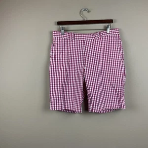 RLX Ralph Lauren pantaloncino uomo 34 x 9 rosso bianco check cotone poliestere - Foto 1 di 10