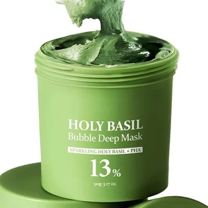 Holy Basil Bubble Deep Mask - Cleaning Pores & Nourishing Skin for All Skin 90g= - Picture 1 of 12