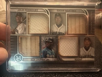 2023 Topps Museum Quad Relics Ken Griffey Jr, Ichiro Suzuki, Julio Rodríguez/99 Foto 1 de 4