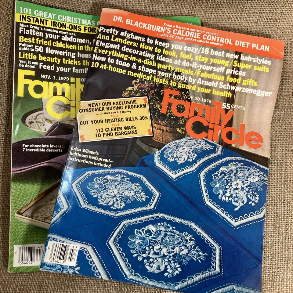 Vintage 1979, Family Circle Magazine -  Nov 1 & Nov 20, Lot of 2 Foto 1 de 4